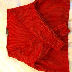 Rust cropped oversized sweater